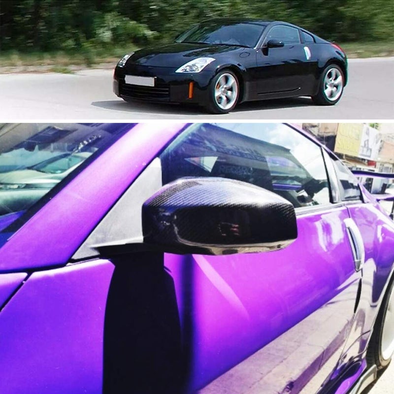 MCARCAR KIT Real Carbon Fiber Mirror Cover Caps Fit for Nissan 350Z Z33 Coupe Convertible 2003-2009 Add-on CF Door Rearview Mirror Caps Car Exterior Outside Shell - Image 3
